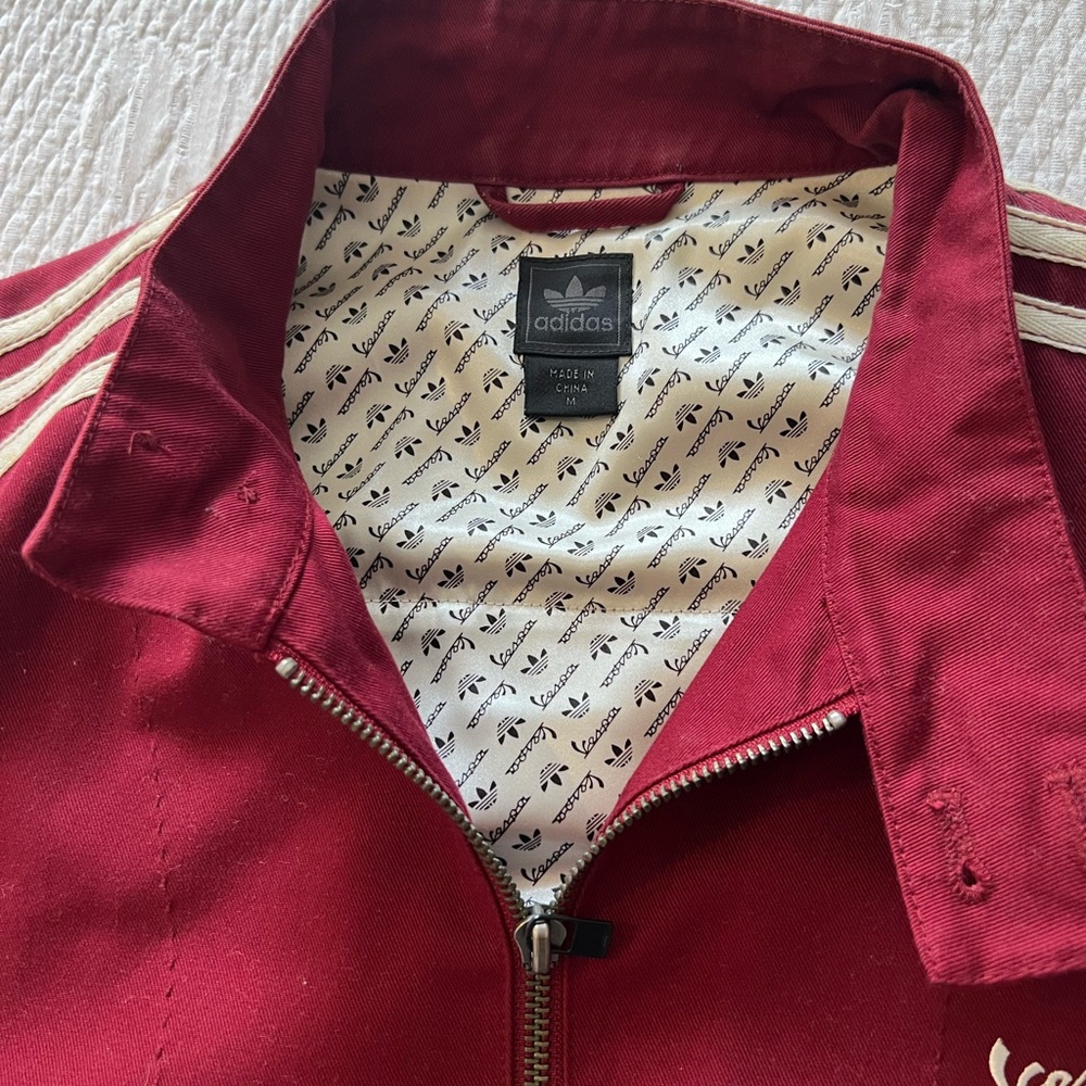 Adidas x Vespa Maroon Jacket with Cream Stripes*rare - Picture 5 of 12